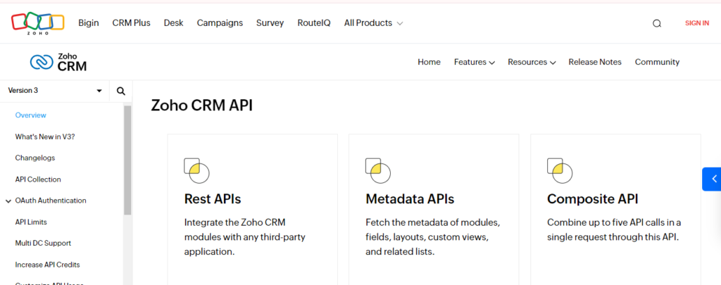 Zoho CRM API