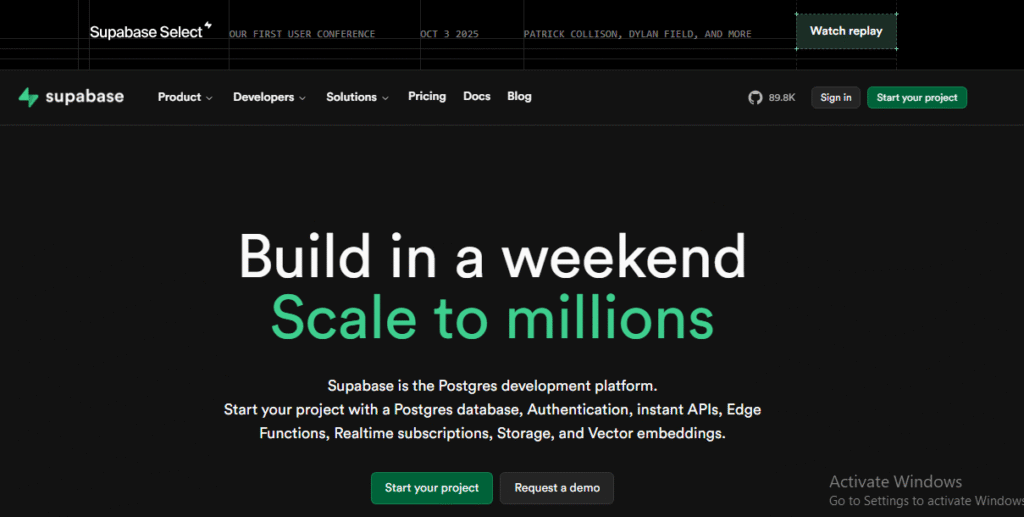 Supabase alternatives